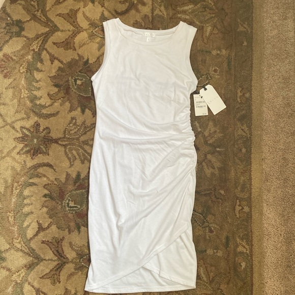 NWT!  LEITH WHITE RUCHED-BODYCON TANK DRESS - Picture 2 of 6